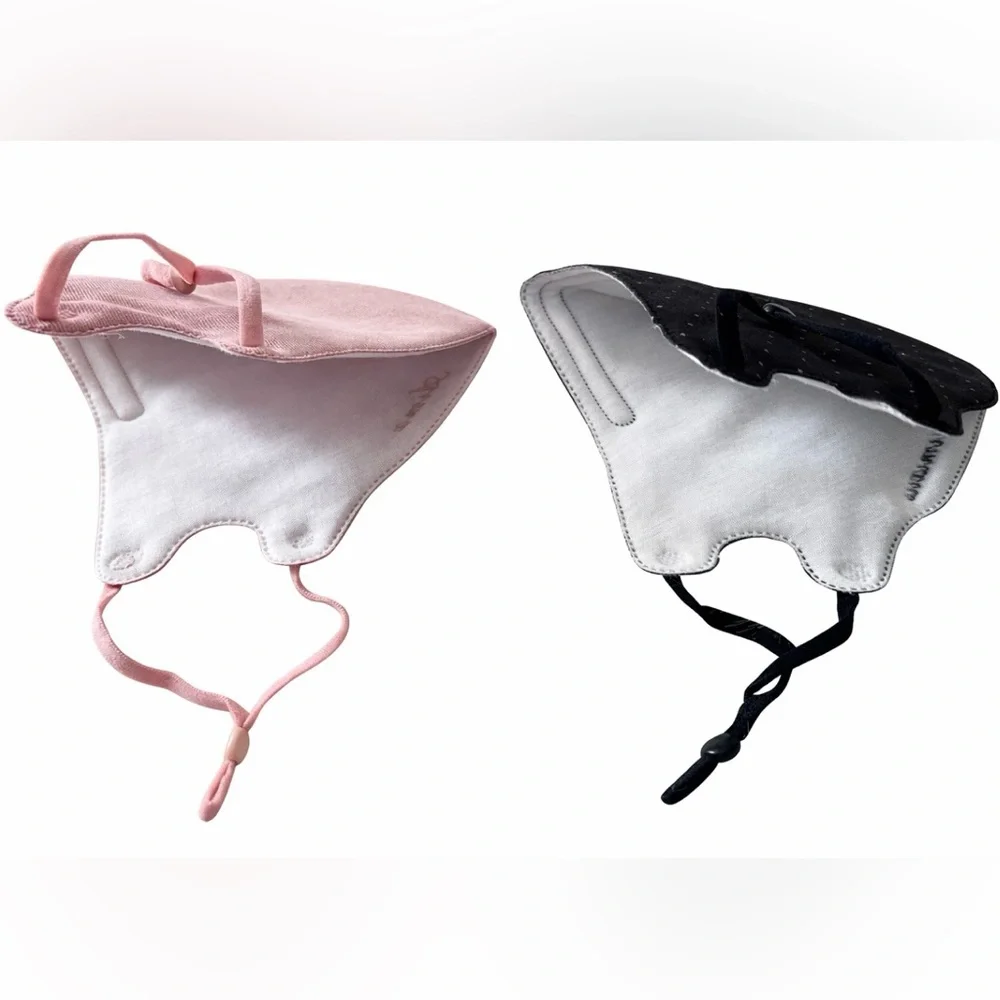 Reusable Fabric Face Mask Set of 2 : Black & Pink Polka Dot Washable Adult NEW